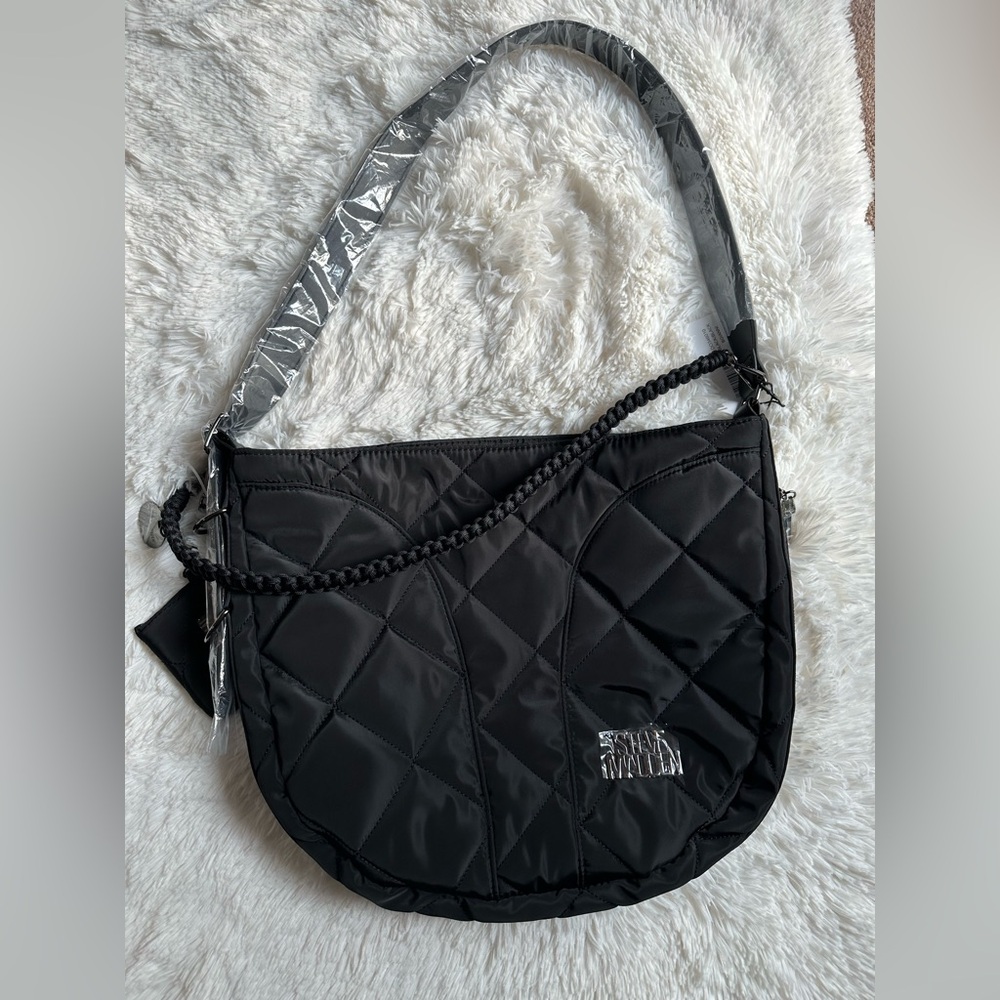 NWT Steve Madden BGIANNI Quilted Nylon Tote Bag, Black